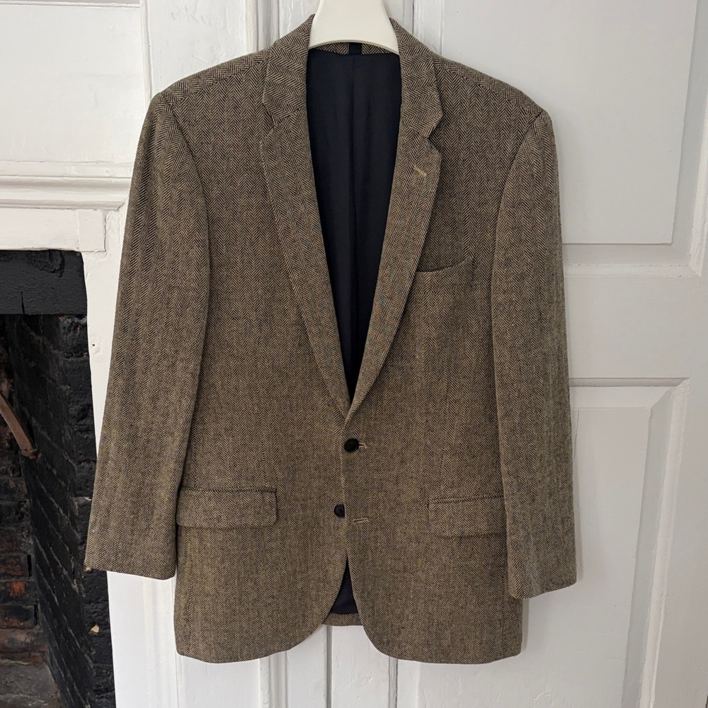 J. Crew Brown and tan herringbone Blazer